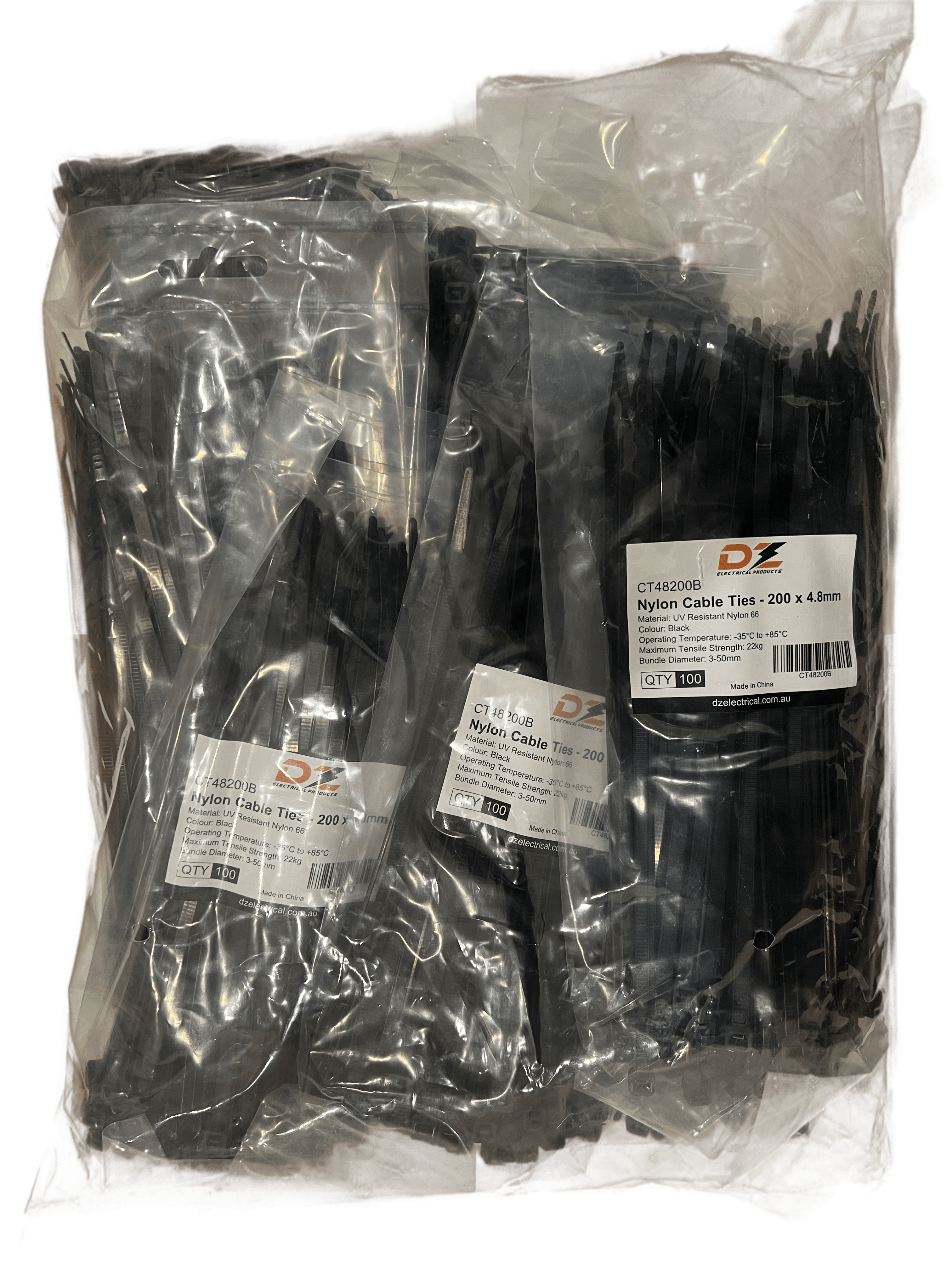 Heavy Duty Cable Ties — 200 × 4.8mm