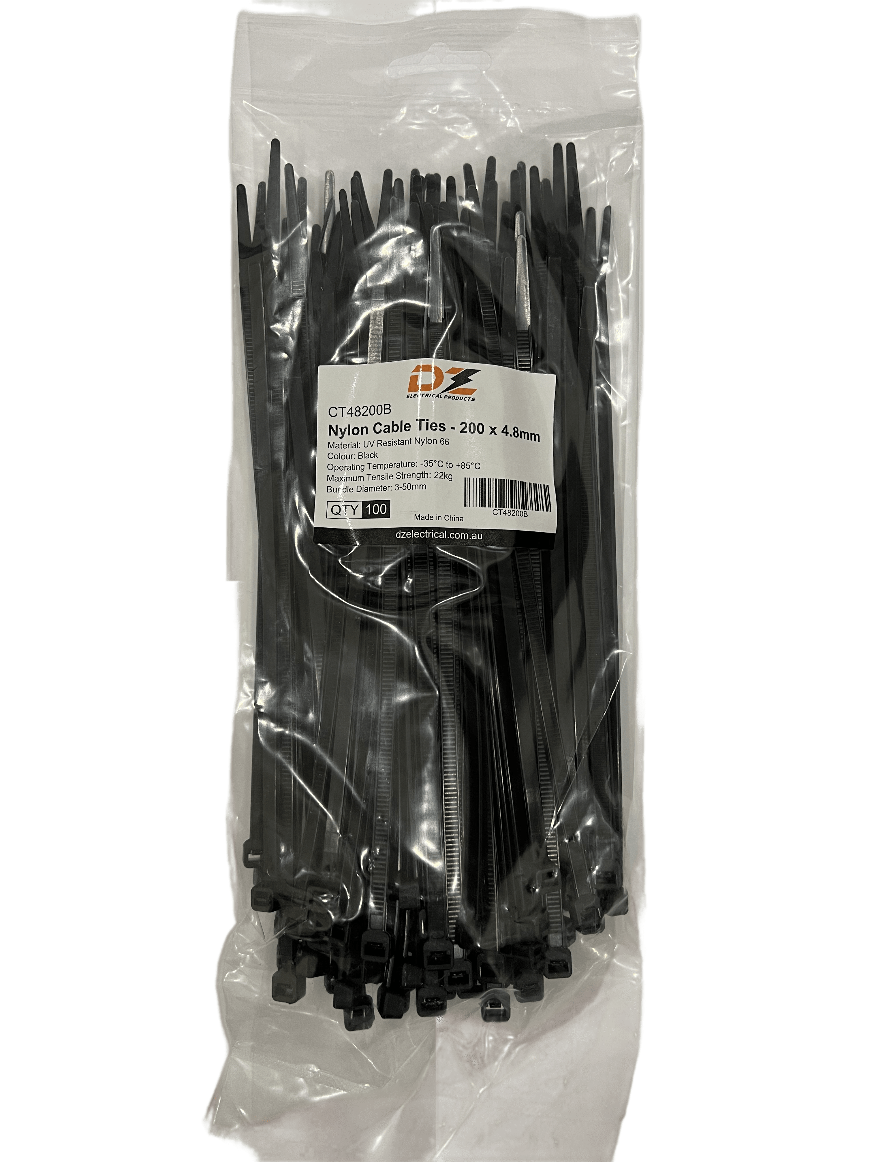 Heavy Duty Cable Ties — 200 × 4.8mm