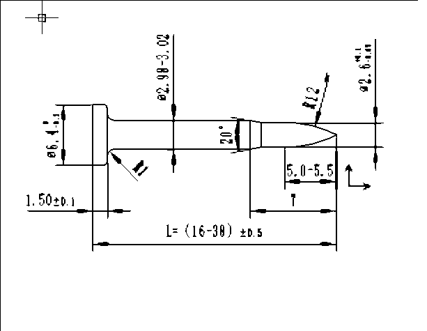 Ramset compatible nail technical drawing with dimensions (mm)